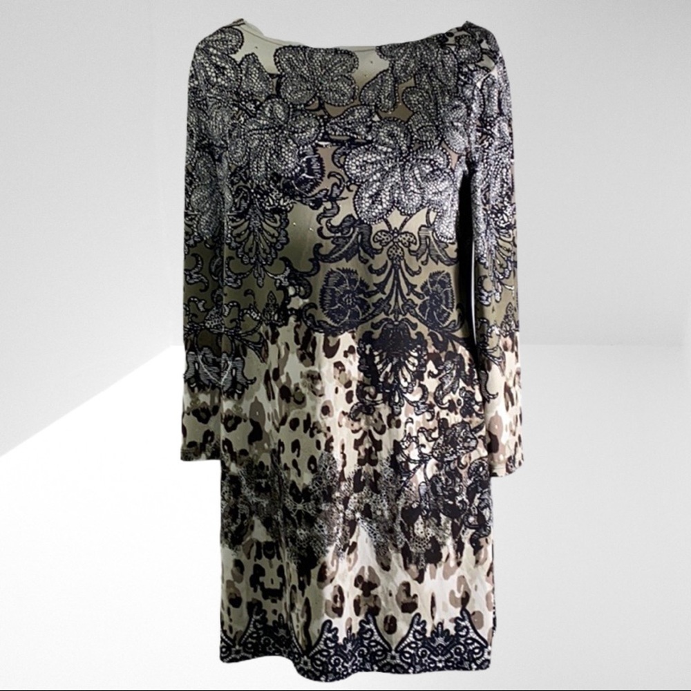 Style & Co long sleeve rhinestone dress M